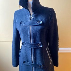 Black wool Projek Raw coat size Large